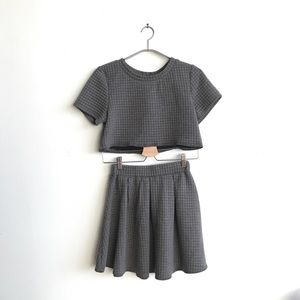 Little grey quilted Set schoolgirl chic